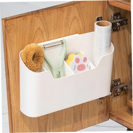 ULTECHNOVO 1Set Hanging Storage Basket Organizer Box for Kitchen Bathroom Wall Mounted Container Space Saving Decorative Holder for Makeup Brushes Sundries Easy to Install