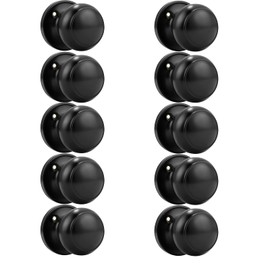 Probrico (10 Pack Classic Closet Door Knobs Dummy Door Knob, Individual Non-Turning Dummy Door Knob Single Side, Black Interior Door Knobs, Easy Installation