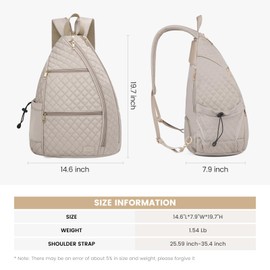 Sucipi Pickleball Bag for Women Pickleball Backpack Quilted Crossbody Sling Bag Tennis Bag Backpack Pickle Ball Paddle Bag