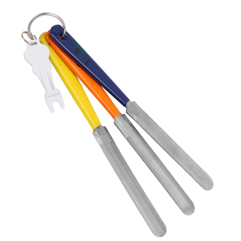 3pcs Nut File Tapered Cutting Edge Comfortable Handle Double Sided