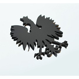 Stainless Steel Poland Polish Eagle Metal Decorative Emblem Decal Ornament Mirror Polish*, Frosted, or Black Finishes 4" Tall