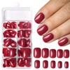 AddFavor 240pcs Press on Nails Short Square Fake Nails Glossy