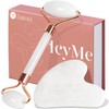 BAIMEI Face Roller & Gua Sha Set, Jade Facial Roller