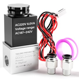 TAILONZ PNEUMATIC 1/8 Inch NPT 220V 2 Way Normally Closed Electric Solenoid Air Valve 2v025-06 Outlet Wire
