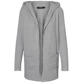 VERO MODA Female cardigan open hood, Light Grey Mel., s