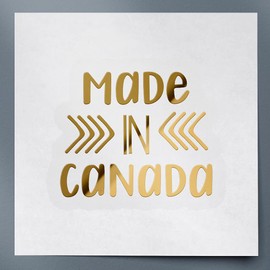 Made in Canada (Metallic Gold) (Set of 2) Premium Waterproof Vinyl Decal Stickers for Laptop Phone Accessory Helmet Car Window Mug Tuber Cup Door Wall Decoration - ANGsticc87896GO