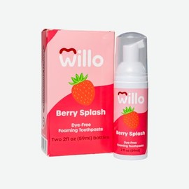 Willo Fluoride-Free Foam Kids Toothpaste, 4-Pack, 2 Fl Oz, Berry Splash | Refills for Use with BrushBot and Other U-Shaped Electric Toothbrush Systems
