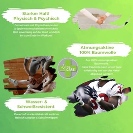 LisaCare Sports Tape - 2 Rolls 3.8 cm Wide - Sports Tapes - Football Tape - Athletic Tape - Tape Sports Tape Strong Hold & Easy to Tear - For Any Sport & Life Situation (Set of 2 White)