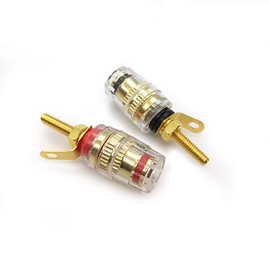 WANGCL Speaker Banana Plug Terminal Banana Clamp Banana Clamp for Audio Crystal Binding Column Speaker Terminal 2 Pack