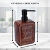 Amber Glass Soap Dispenser Pure SOAP 18 FL OZ –