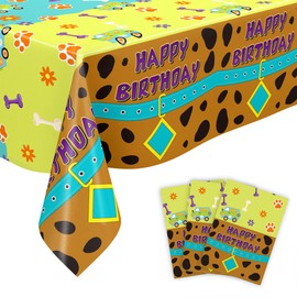 Chilamics 2Pcs Cartoon Dog Tablecloth Birthday Party Decorations,Soby Disposable Tablecover Soby Birthday Party Supplies for Kids Baby Shower Rectangle Tables 70inchX42inch