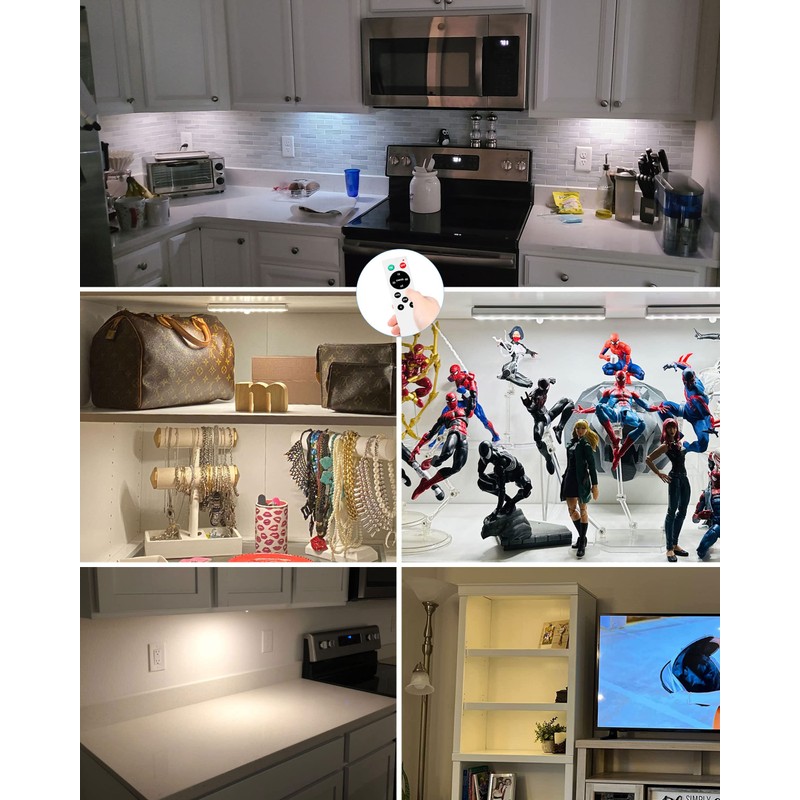 SZOKLED Under Cabinet Lights, 20LED Under Cabinet Lighting Rechargeable, Remote