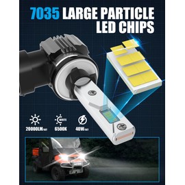 K7571-54340 34901-HR6-A60 4010253 894 896 881 LED Bulbs 6500K for Kubota RTV 400 500 520 900 1100 1140, for Tractor BX1870 BX2360 BX2370 BX24D, for Honda Pioneer 500 520 700, Fog Light, 2 bulbs