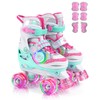 Kids Roller Skates, Girls Roller Skates with 4 Adjustable Sizes,