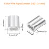 uxcell 200Pcs Aluminum Crimping Loop Sleeve for 3/32" Diameter Wire