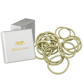 HAARallerliebst Hair Bobbles Thick (Pack of 20 | Gold | 4.5 mm Thick) with Box for Storage