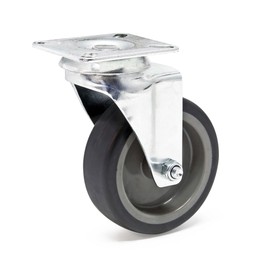 Wiltec Swivel Castor 100 mm up to 80 kg with Plastic Wheel and Mounting Plate Transport Roller Quiet Running Unbraked Furniture Castor