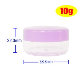 Wopanxye 12pcs 10 Gram 10ml Small Empty Sample Jars, Refillable Cosmetic Container, Plastic Round Pot Purple Screw Cap Lid, Tiny 10g Bottle Travel Size for Makeup Eye-shadow Nails Salves Ointments