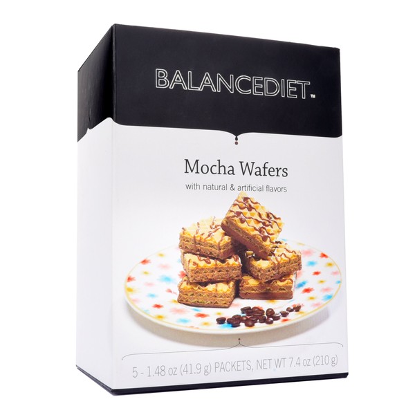 BalanceDiet High Protein Mocha Wafers Healthy Snack or Dessert | 5 Pack