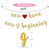 New Home New Beginning Banner, Gold Glitter New House Welcome