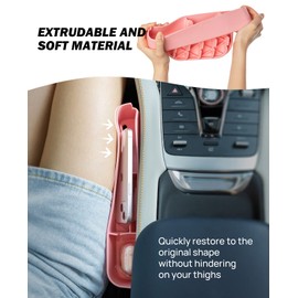 JOYTUTUS 2 Pack Car Pink Gap Filler Organizer,Silicone Console Storage Box for Car Front Seat, with Strong Stability, Universal Fit Cute Car Accessories