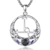 AEONSLOVE Goddess Lilith Necklace 925 for Women, Triple Moon Goddess