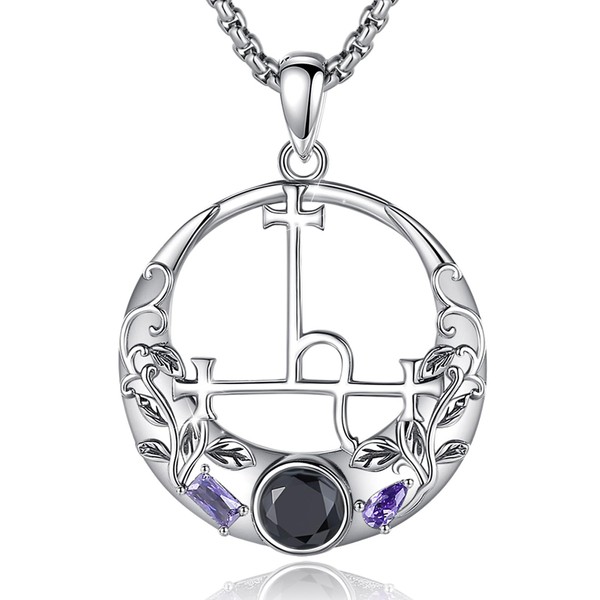 AEONSLOVE Goddess Lilith Necklace 925 for Women, Triple Moon Goddess