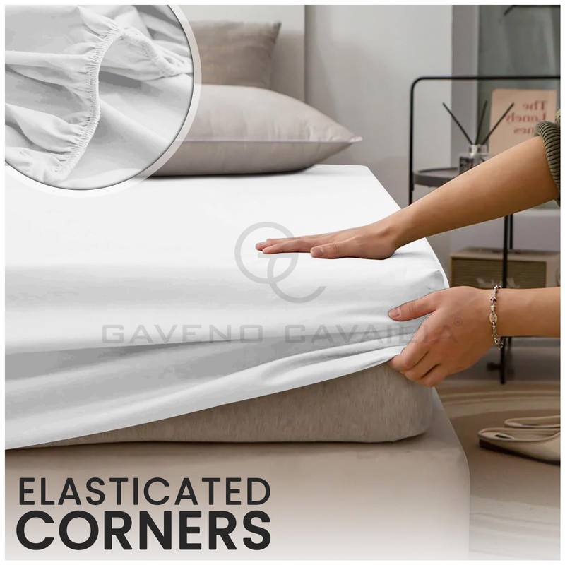 Comfy King Fitted Sheet, Wrinkle Free Plain Bedding Percale Fitted