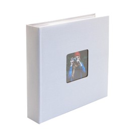 Kenro Grey Photo Album for 200 Photos 6x4 Inch / 10x15cm with Space for Photograph on Front Cover, Slip-in Pages, Aztec Series - AZ201GY