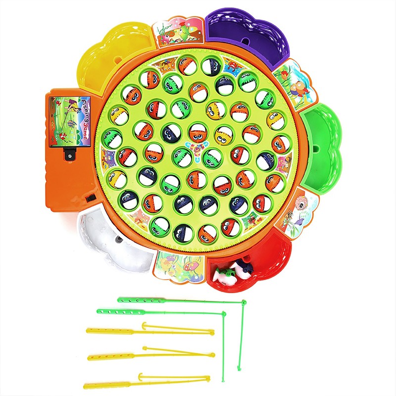 Fishing Game Toy Set with Rotating Board fishing plate Parent