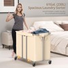 Hodonas 230L Rolling Laundry Hamper, 2-Section Laundry Basket with Wheels,