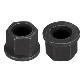 sourcing map M18 Flange Hex Nuts, 2pcs Grade 8.8 Carbon Steel Black Oxide Finished Hex Flange Nuts for Machinery