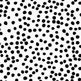 Jeweluck Peel and Stick Wallpaper Polka Dot Wallpaper Stick and Peel 17.7” x 118.1” Black Dot Contact Paper Decorative Black and White Wall Paper Removable Self Adhesive Vinyl Walls for Bathroom