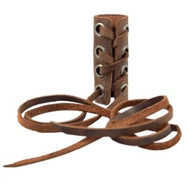 Hide & Drink, Leather Hair Ties (2 Pack) / Ponytail / Braid Holder / Wraps / Long Hair Accessories, Handmade Includes 101 Year Warranty :: Bourbon Brown