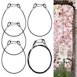 Meirivrn 5 Pcs Hanging Wire for Bird Feeder Hook Bird Feeder Hanger Flexible Hanging Steel Cable Birds Feeders Rope Hanger for Birds Houses Trees Planters Lanterns Yard Decorations