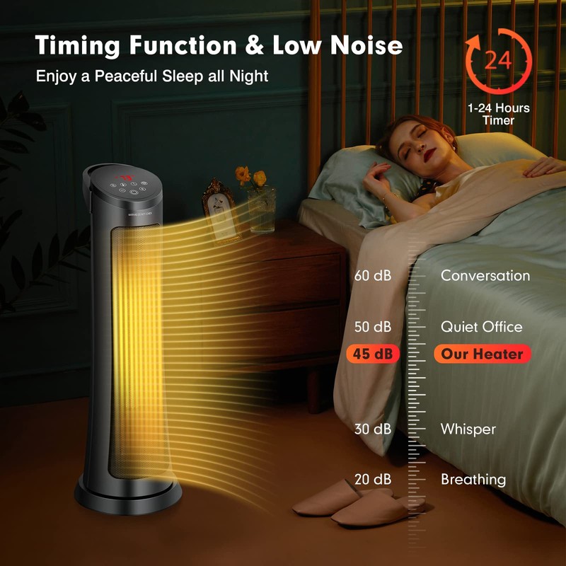 PETSITE Space Heater, 1500W PTC Ceramic Electric Heater with Thermostat,