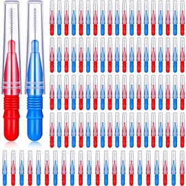 BBTO 100 piezas de llaves de cepillo dental para limpiador interdental, palillo de dientes, cabezal de hilo dental, limpiador oral de palillos dentale