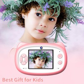 D.DA.D Selfie Kids Camera for Girls Best Birthday Gifts for 3 4 5 6 7 8 Year Old Children Toddler Toys, Portable Rechargeable 20MP Digital Video Camcorder 2.0 Inch IPS Screen with 32GB Card – Pink X11