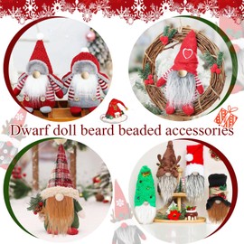 Theiuaoqwe Pack of 45 Faux Fur for Crafts Gnome Accessories Christmas Faux Fur Sold by the Metre Gnome Faux Fur Fabric Santa Beard Wooden Beads for Crafts DIY Christmas Dolls Craft Projects
