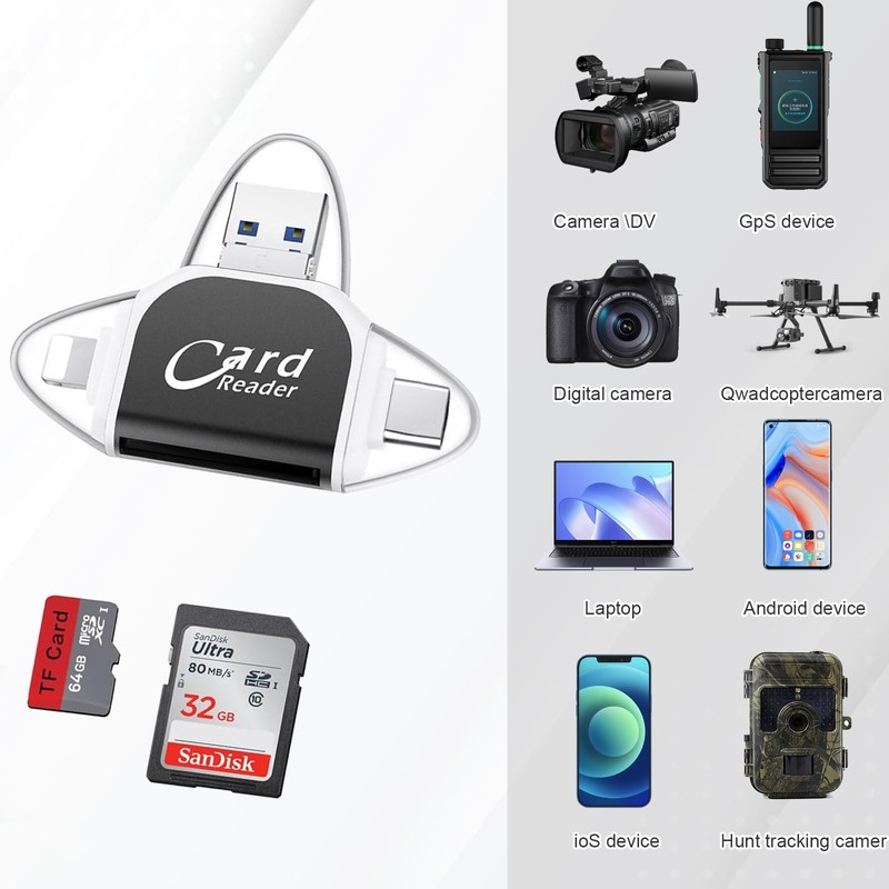 LINXINS Multi-Port 4 in1 Universal SD TF Card Reader 1