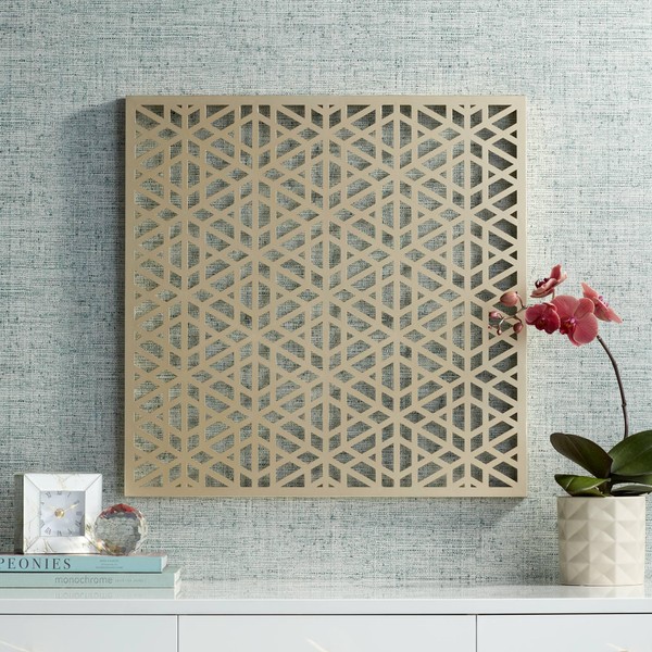 Dahlia Studios Laser Cut Geometric Screen 24" Square Glossy Gold