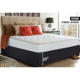 Utopia Bedding King Bed Skirt - Soft Quadruple Pleated Ruffle - Easy Fit with 16 Inch Tailored Drop - Hotel Quality, Shrinkage and Fade Resistant (King, Black)