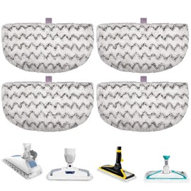 Steam Mop Replacement Pads Compatible with Bissell Powerfresh Steam Mop 1940 1806 1440 1544 Series, Model1940A 19404 19408 2685A 2075A 19402 1940Q 1940T 1940W, Microfiber Washable, Reusable, Pack of 4