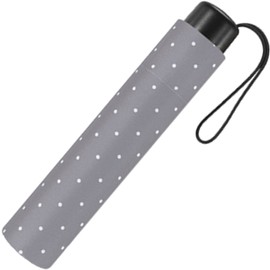 Ladies Super Mini Collapsible Umbrella Flash Manual – Dots – Grey