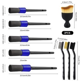 OHVBAEON 10Pcs Car Detailing Brushes Car Detailing Kit, Car Interior Cleaning Kit Soft Wheel Cleaning Brush for Cleaning Interior and Exterior of Car