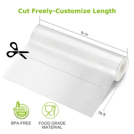 Bonsenkitchen Vacuum Sealer Rolls Bags, 6 Pack 8in*16ft Commercial Grade BPA Free Bag Rolls, Durable Customized Size Food Vac Bags for Storage and Sous Vide Cooking VB20