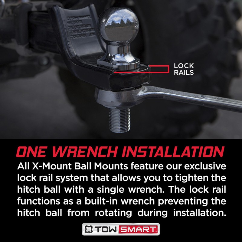 TOWSMART Class IV Chrome Trailer Hitch Ball, 12,000 lb., 2-5/16