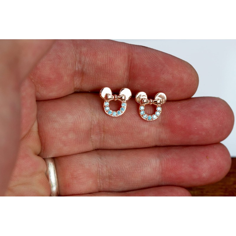 Kaguyo silver earrings for women, rose gold plated Sterling Silver