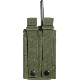 FRTKK Tactical Radio Holder Radio Holster Molle Radio Pouch Universal Radio Case Military Heavy Duty Radio Bag for Police Firefighter Two Ways Walkie Talkies Vest (Army green)