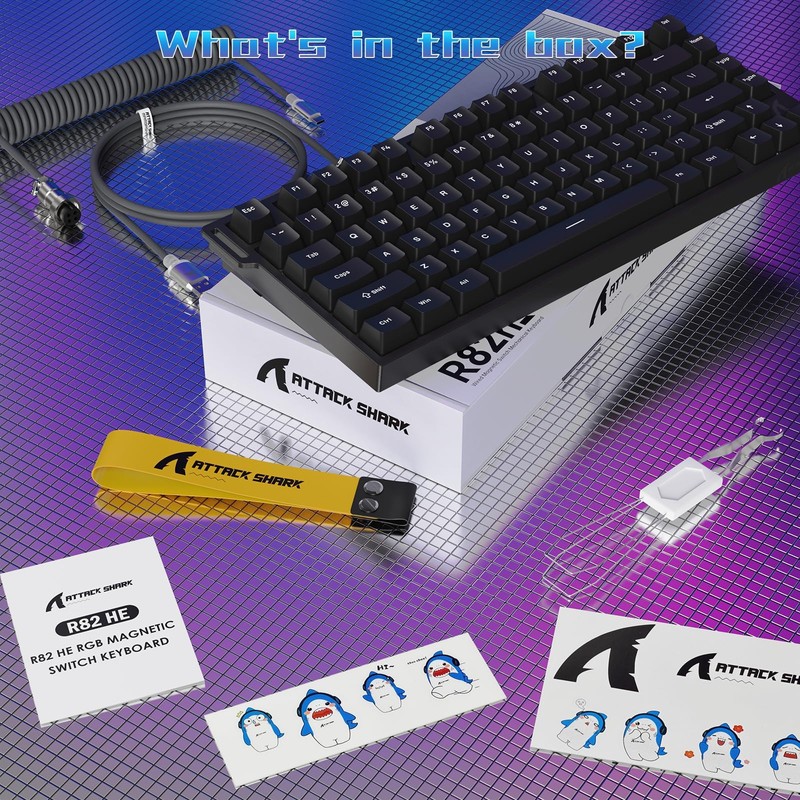 ATTACK SHARK R82HE 75% Rapid Trigger Mechanical Gaming Keyboard Wired,Hall